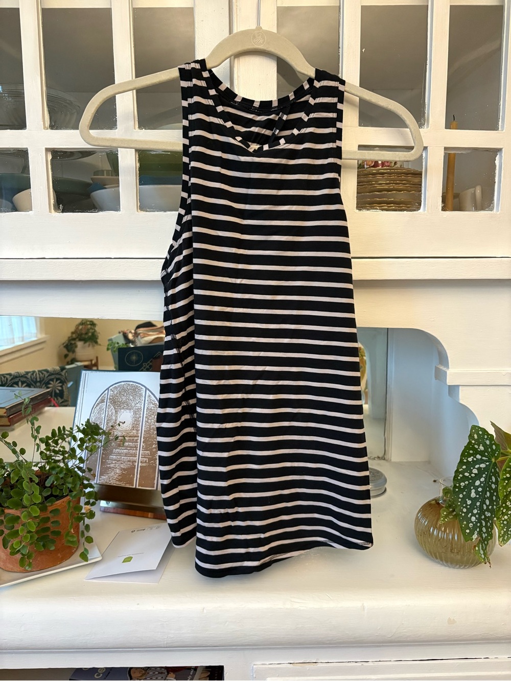 lululemon athletica Black & Grey Striped Sleeveless Tank Top - Picture 1 of 5